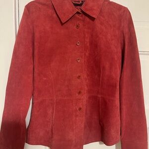 Andrea Viccaro Womens Jacket Coat Size Small Red Leather